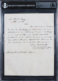 James K. Polk Signed 7.5x9.25 August 1845 Handwritten Letter Auto 9 BAS Slab
