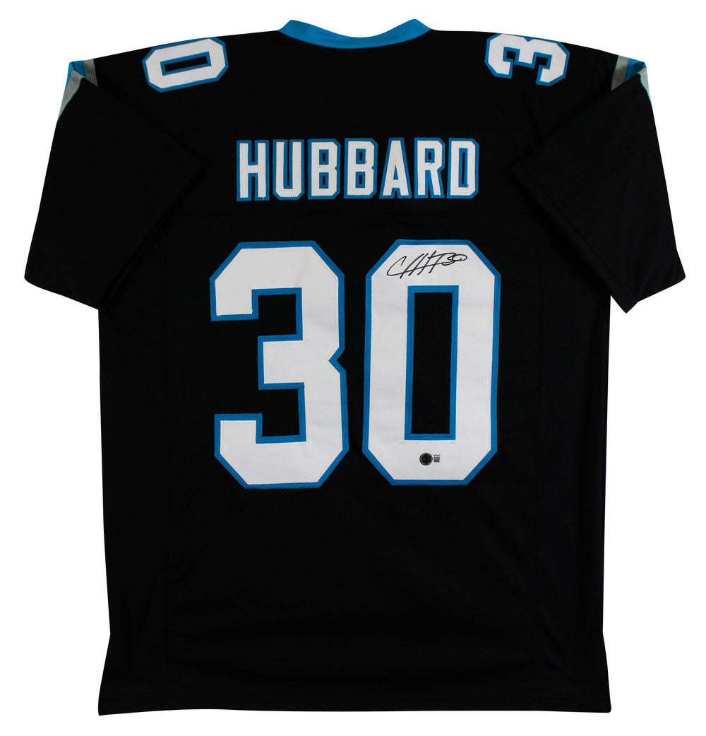 Chuba Hubbard Authentic Signed Black Pro Style Jersey BAS Witnessed 2