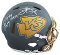 Chiefs Tony Gonzalez & Travis Kelce Signed Slate F/S Speed Proline Helmet BAS W