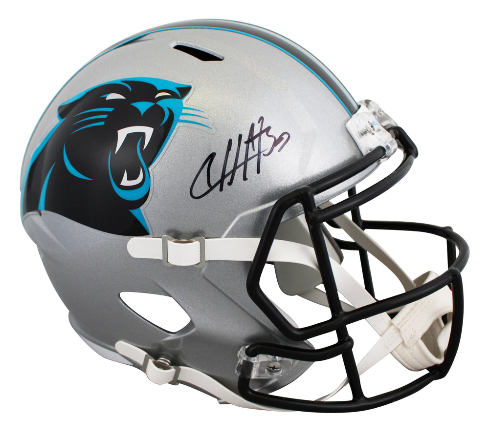 Panthers Chuba Hubbard Authentic Signed Full Size Speed Rep Helmet BAS Witnessed