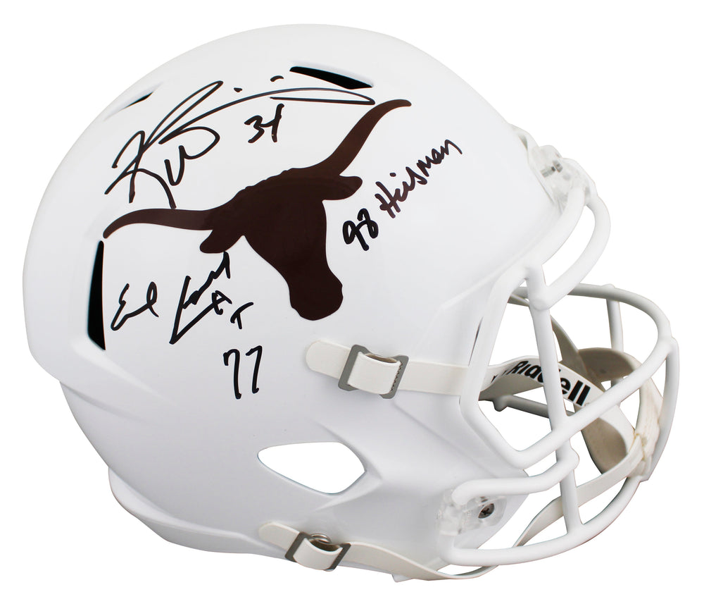 Texas Ricky Williams & Earl Campbell Signed Full Size Speed Rep Helmet BAS JSA W