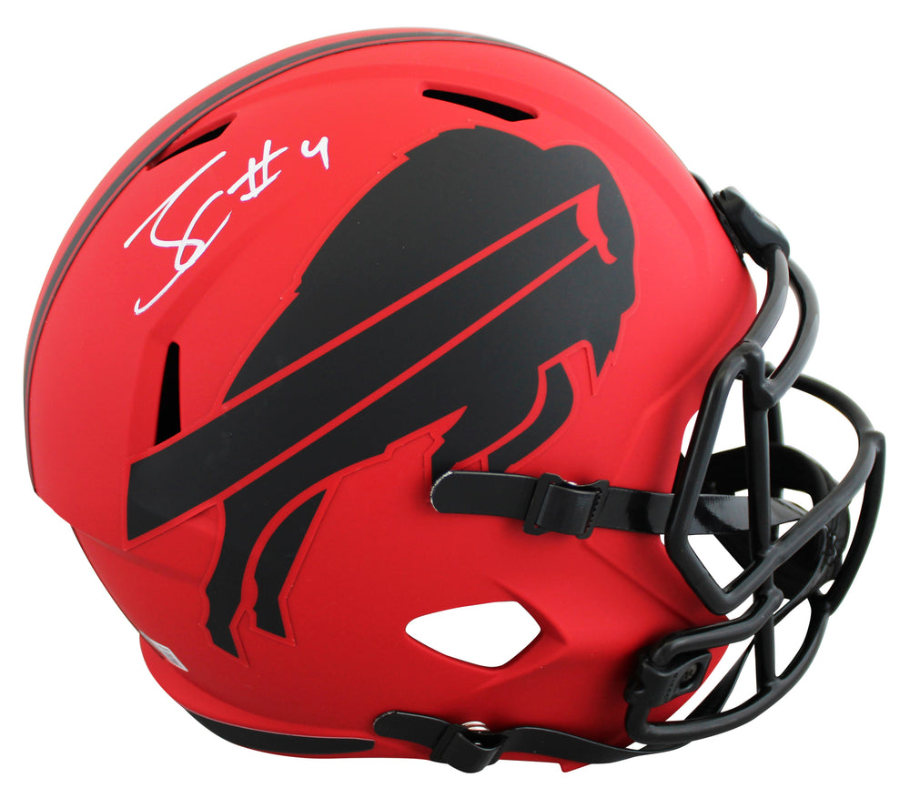 Bills James Cook Authentic Signed Rave Full Size Speed Rep Helmet BAS Witnessed