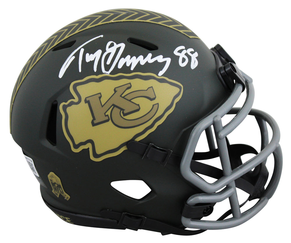 Chiefs Tony Gonzalez Signed Salute To Service IV Speed Mini Helmet BAS Witnessed