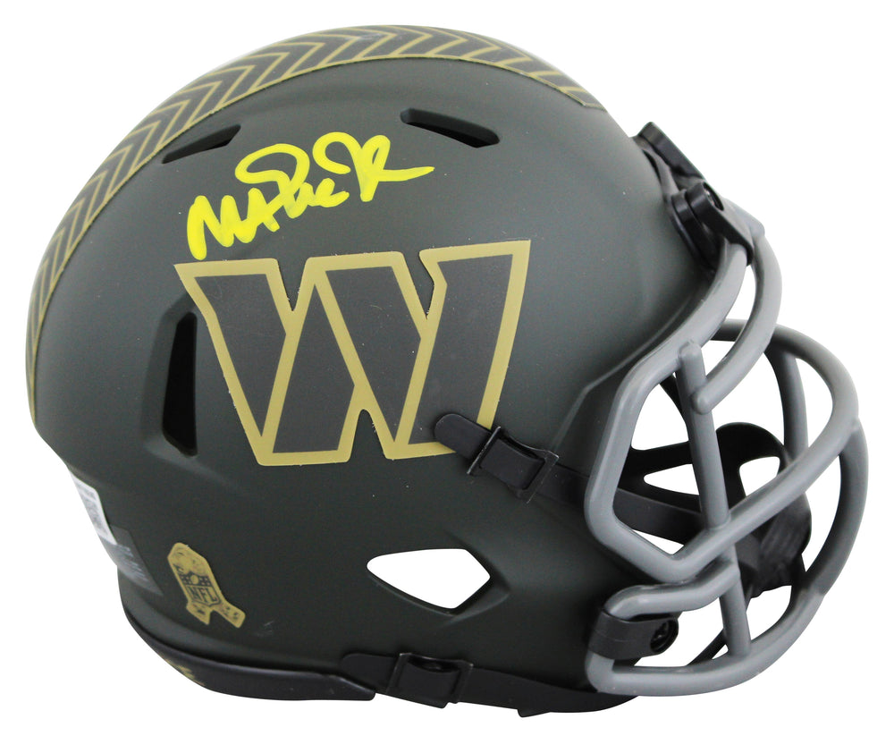 Commanders Magic Johnson Signed Salute To Service IV Speed Mini Helmet BAS Wit