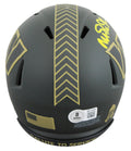 Commanders Magic Johnson Signed Salute To Service IV Speed Mini Helmet BAS Wit