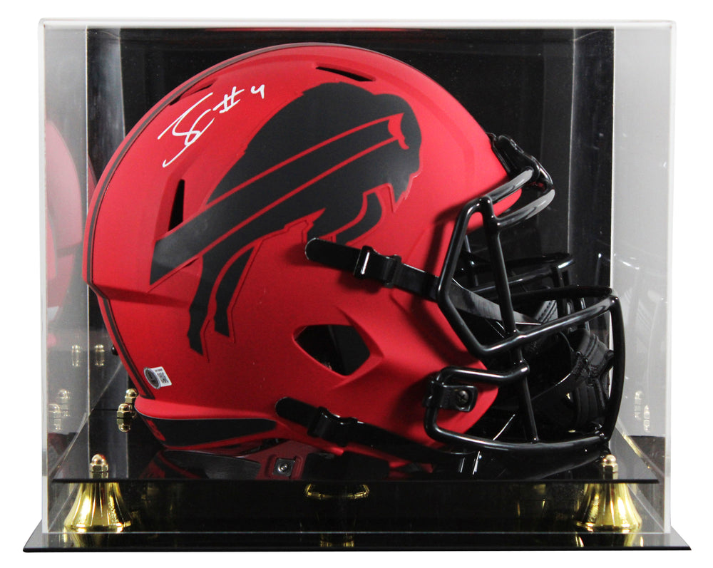 Bills James Cook Signed Rave Full Size Speed Rep Helmet W/ Case BAS Witnessed