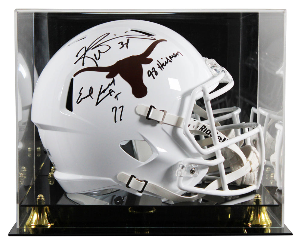 Texas Ricky Williams & Earl Campbell Signed F/S Speed Rep Helmet w/ Case BAS JSA