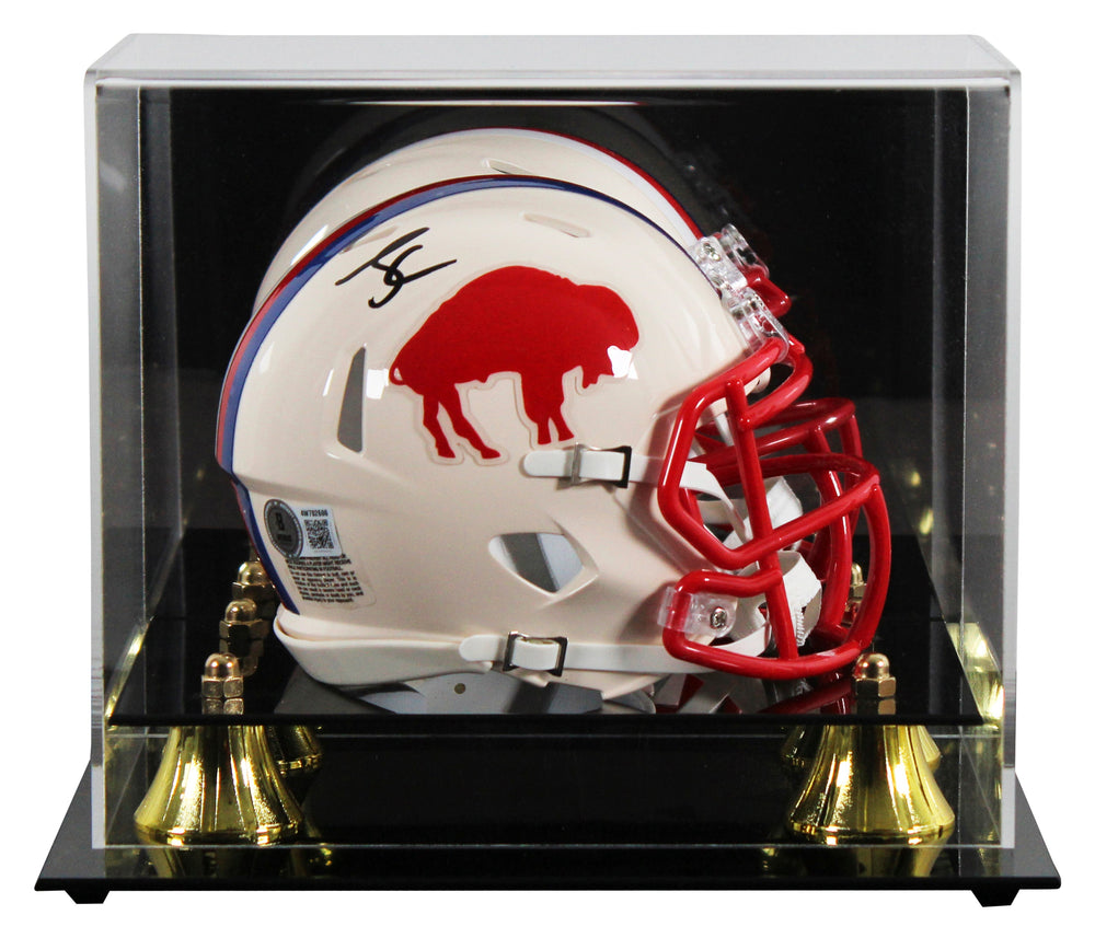 Bills James Cook Authentic Signed Retro Speed Mini Helmet W/ Case BAS Witnessed