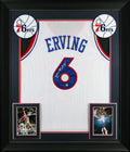 Julius "Dr. J" Erving Authentic Signed Blue Pro Style Framed Jersey BAS 2