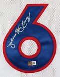 Julius "Dr. J" Erving Authentic Signed Blue Pro Style Framed Jersey BAS 2