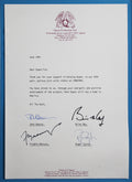 Queen (4) Mercury, Deacon, May & Taylor Signed & Framed Letter BAS #AE93762