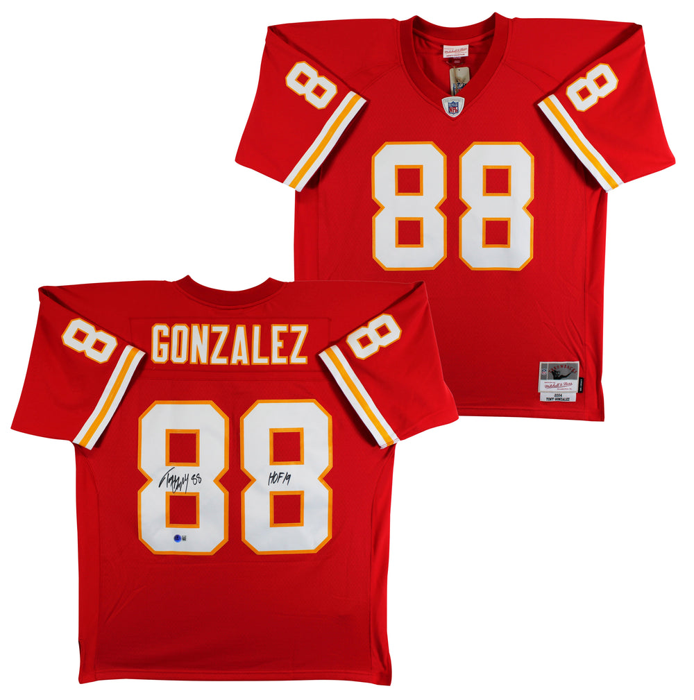Chiefs Tony Gonzalez "HOF 19" Authentic Signed Red M&N Jersey BAS Witnessed