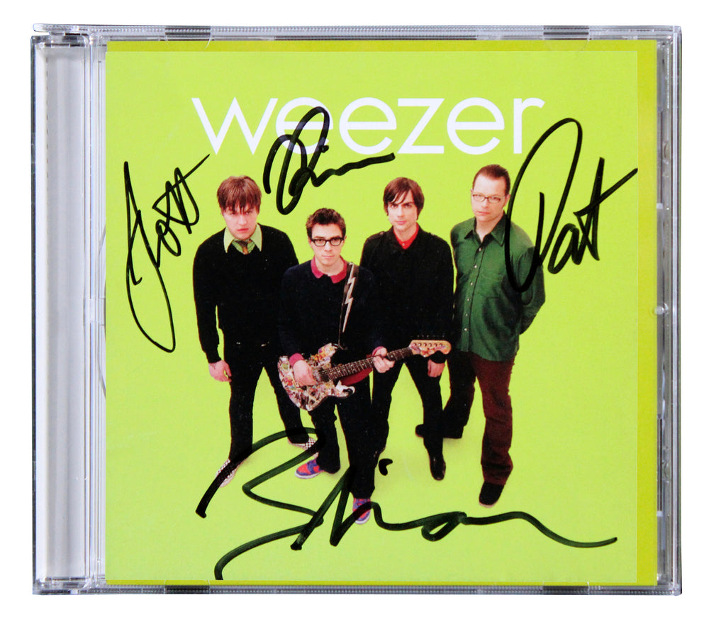 Weezer (4) Cuomo, Shriner, Bell & Wilson Signed Green Album Cd Insert JSA