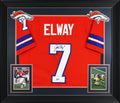 John Elway Signed Orange Throwback Pro Style Framed Jersey BAS Witnessed 2