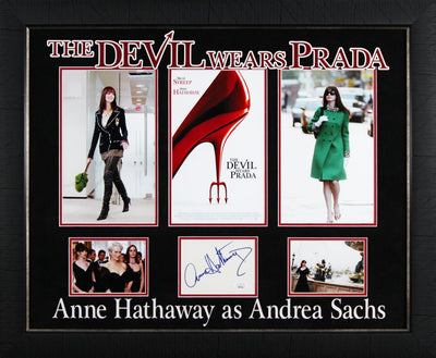 Anne Hathaway The Devil Wears Prada Signed & Framed 4x6 Index Card JSA #HH97629