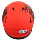 Browns Johnny Manziel "F*** CLE" Signed Rave Speed Mini Helmet W/ Case BAS Wit