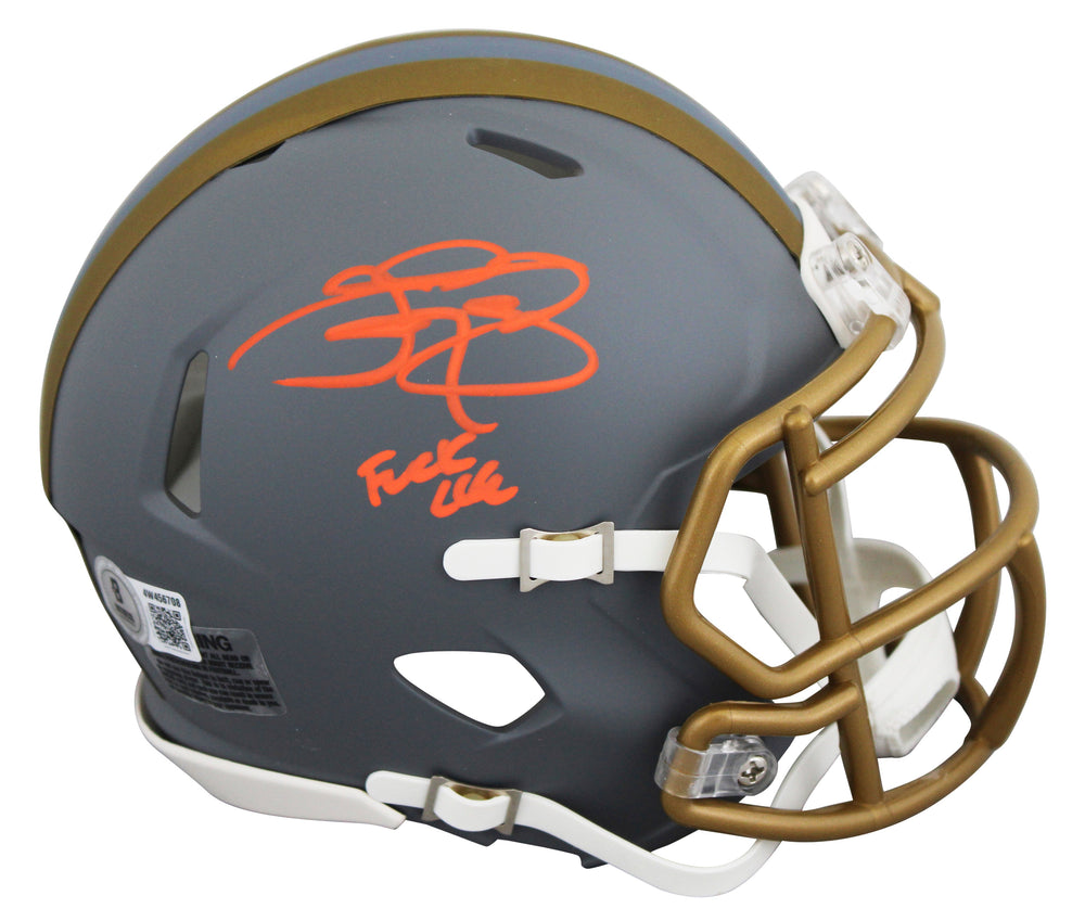 Browns Johnny Manziel "F*** CLE" Signed Slate Speed Mini Helmet BAS Witnessed