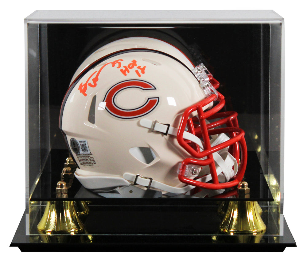 Bears Brian Urlacher "HOF 18" Signed Retro Speed Mini Helmet W/ Case BAS Wit