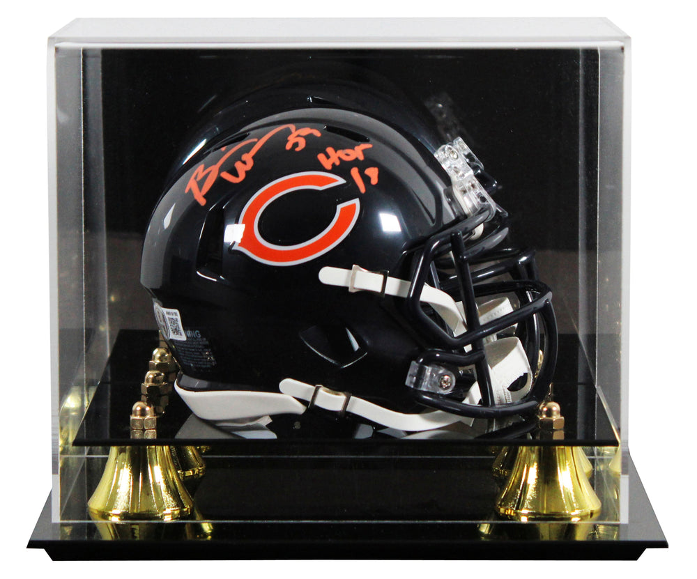Bears Brian Urlacher "HOF 18" Signed Speed Mini Helmet W/ Case BAS Witnessed 2