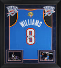 Thunder Jalen Williams Signed Blue Nike Finals Ed. Swingman Framed Jersey JSA