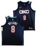 Thunder Jalen Williams Signed 2025 Navy Nike City Edition Swingman Jersey JSA