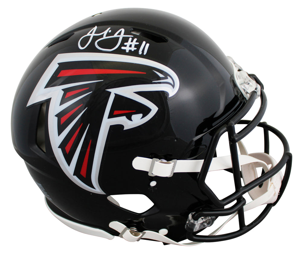Falcons Julio Jones Signed 2003-19 TB Full Size Speed Proline Helmet BAS Witness
