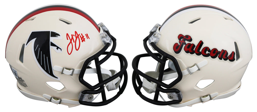 Falcons Julio Jones Authentic Signed Retro Speed Mini Helmet BAS Witnessed