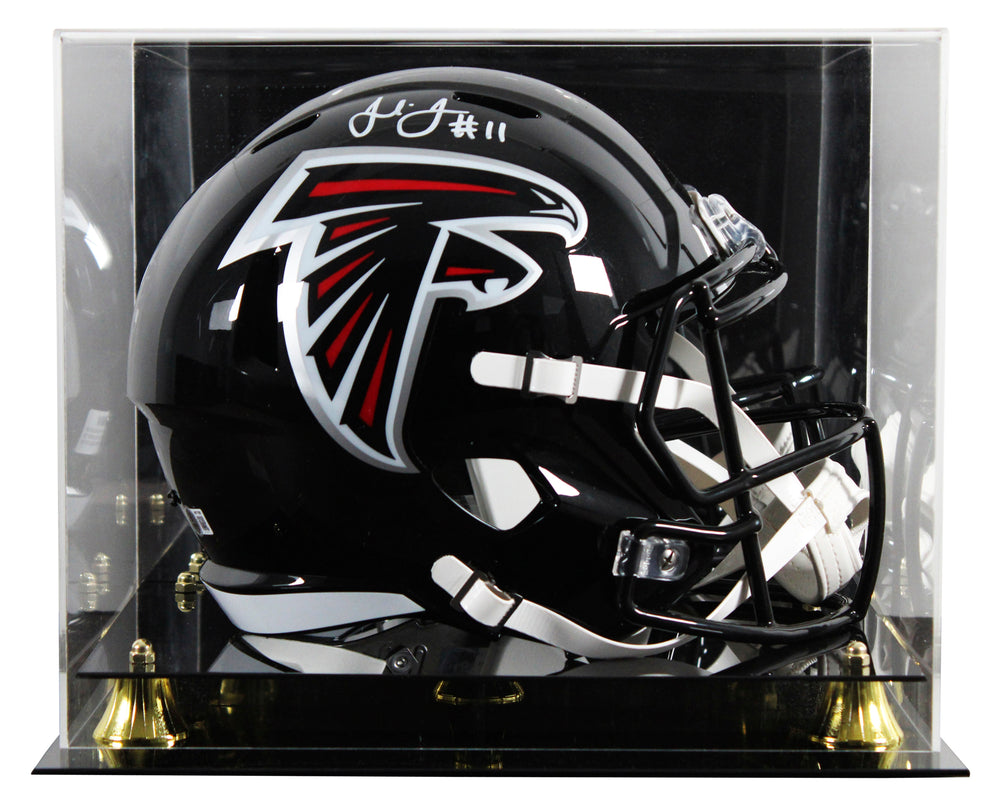 Falcons Julio Jones Signed 2003-19 TB Full Size Speed Rep Helmet W/ Case BAS Wit