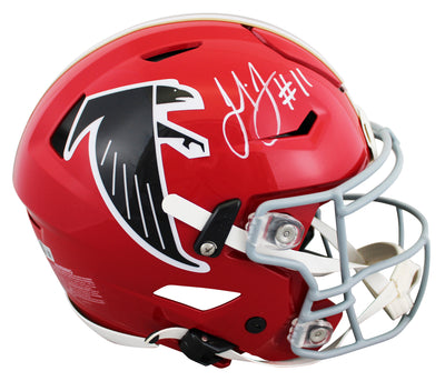 Falcons Julio Jones Signed 1966-69 TB Speed Flex Full Size Helmet BAS Witnessed