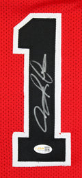 Dennis Rodman Authentic Signed Red Pro Style Jersey Autographed JSA Witness