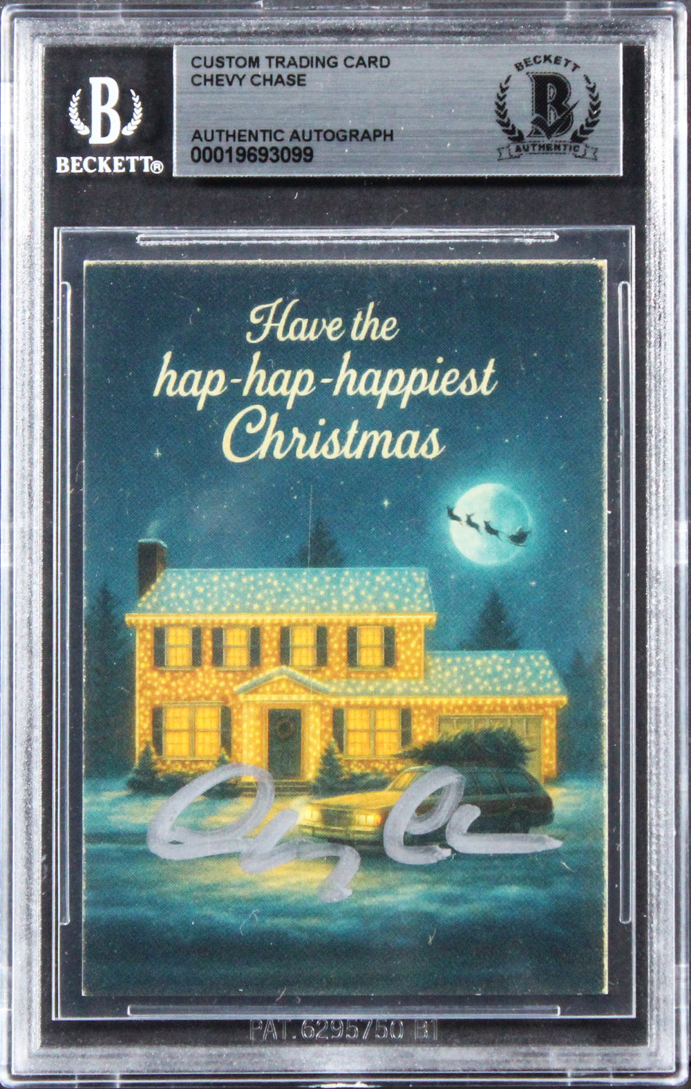 Chevy Chase National Lampoon's Christmas Vacation Signed Custom Card BAS Slabbed