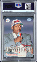 76ers Allen Iverson Signed 1996 Fleer Ultra #82 Rookie Card PSA/DNA Slabbed