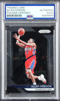 76ers Allen Iverson Authentic Signed 2018 Panini Prizm #45 Card PSA/DNA Slabbed
