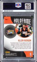 76ers Allen Iverson Signed 2020 Panini Mosaic Holofame #1 Card PSA/DNA Slabbed