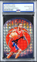 76ers Allen Iverson Signed 2024 Topps Finest X-Fractor #F-7 Card PSA/DNA Slabbed