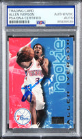 76ers Allen Iverson Signed 1996 SkyBox Premium #216 Rookie Card PSA/DNA Slabbed