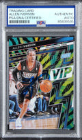 76ers Allen Iverson Signed 2025 Panini Baja Tiger Prizm #18 Card PSA/DNA Slabbed