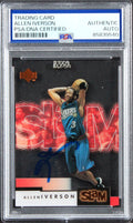76ers Allen Iverson 2000 Upper Deck Slam #40 Card Autographed PSA/DNA Slabbed