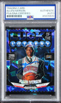 76ers Allen Iverson Signed 2024 Panini Prizm Lottery #1 67/125 Card PSA/DNA Slab
