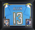 Keenan Allen Signed Powder Blue Pro Style Framed Jersey BAS Witnessed 2