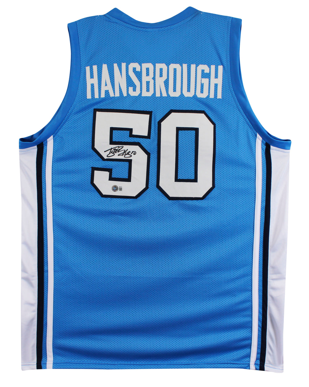 North Carolina Tyler Hansbrough Signed Carolina Blue Pro Style Jersey BAS Wit