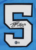 North Carolina Tyler Hansbrough Signed Carolina Blue Pro Style Jersey BAS Wit