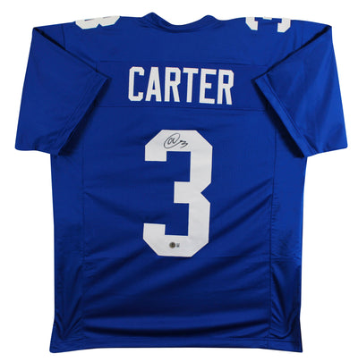 Abdul Carter Authentic Signed Blue Pro Style Jersey Autographed BAS Witnessed 2