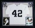 Yankees Mariano Rivera "10x Stat" Signed White Pinstripe Framed Jersey Steiner