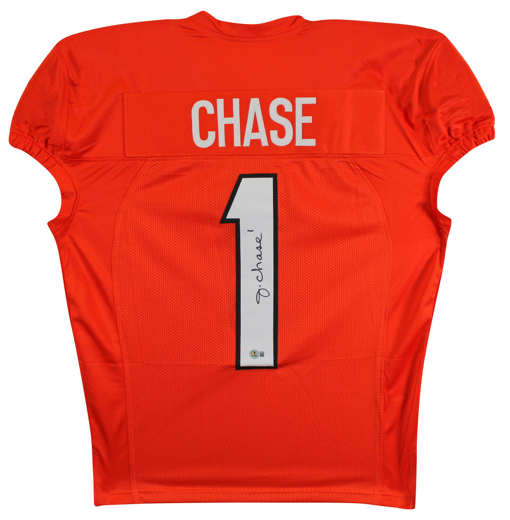 Ja'Marr Chase Authentic Signed Orange Procut Style Jersey Autographed BAS