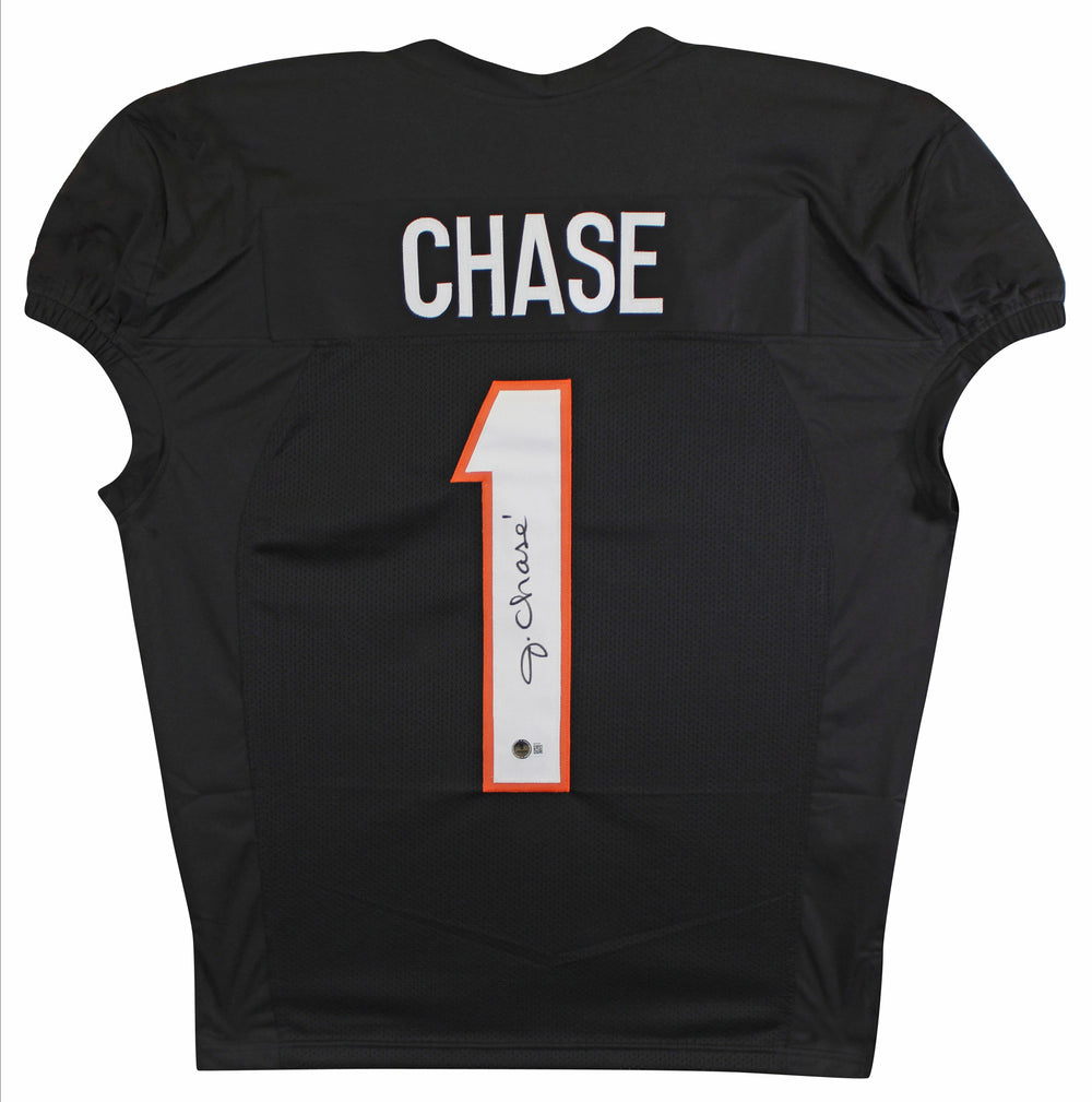 Ja'Marr Chase Authentic Signed Black Procut Style Jersey Autographed BAS