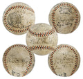 1931 Yankees (13) Babe Ruth, Lou Gehrig, +11 Signed Spalding Baseball JSA LOA