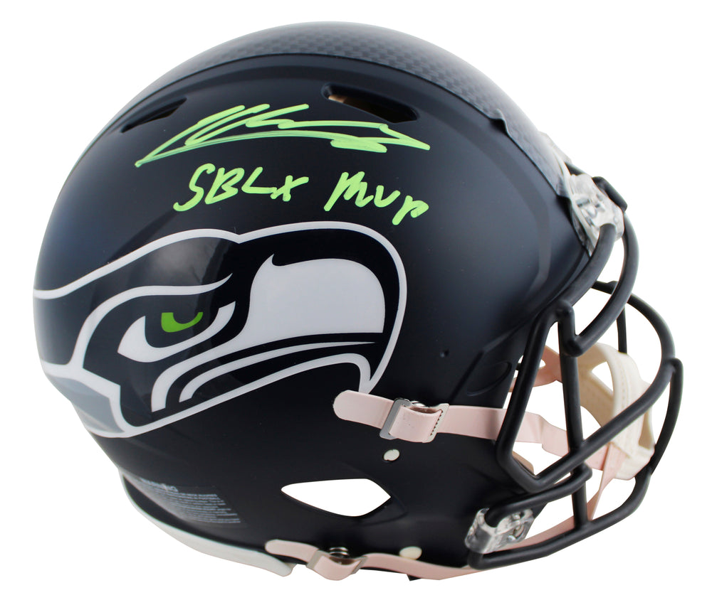Seahawks Kenneth Walker III "SB LX MVP" Signed F/S Speed Proline Helmet BAS Wit
