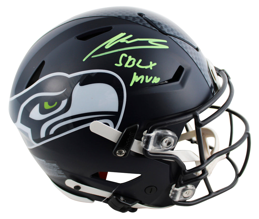 Seahawks Kenneth Walker III "SB LX MVP" Signed Speed Flex F/S Helmet BAS Witness