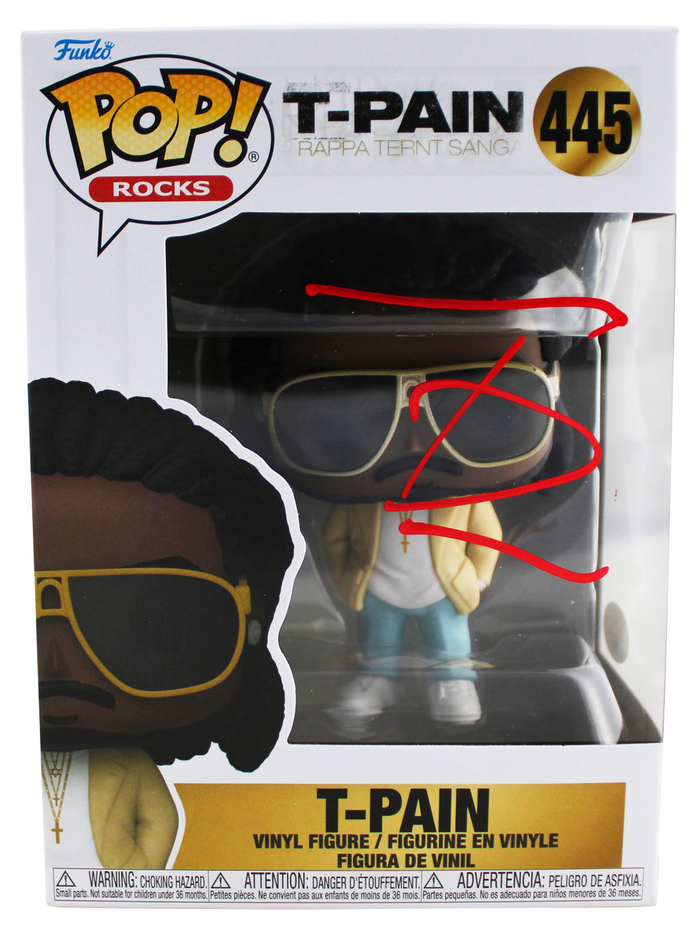 T-Pain Authentic Signed T-Pain #445 Funko Pop Vinyl Figure JSA #CE80215
